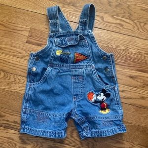 Vintage Mickey Mouse Overalls 12 Months